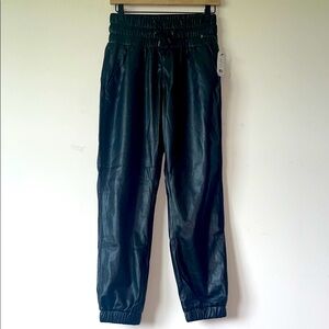 Joie Black Track Pants with Elastic Waistband and Tapered Ankles